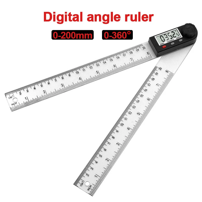 0-20cm прозрачен цифров ъгъл владетел дърводелски квадрат 360 градуса ъгъл измервателен уред дървообработващи инструменти пластмасови владетели
