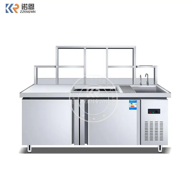 1.8m неръждаема стомана хладилни замразяване двойна температура вендинг машина балон чай машини станция за мляко чай магазин