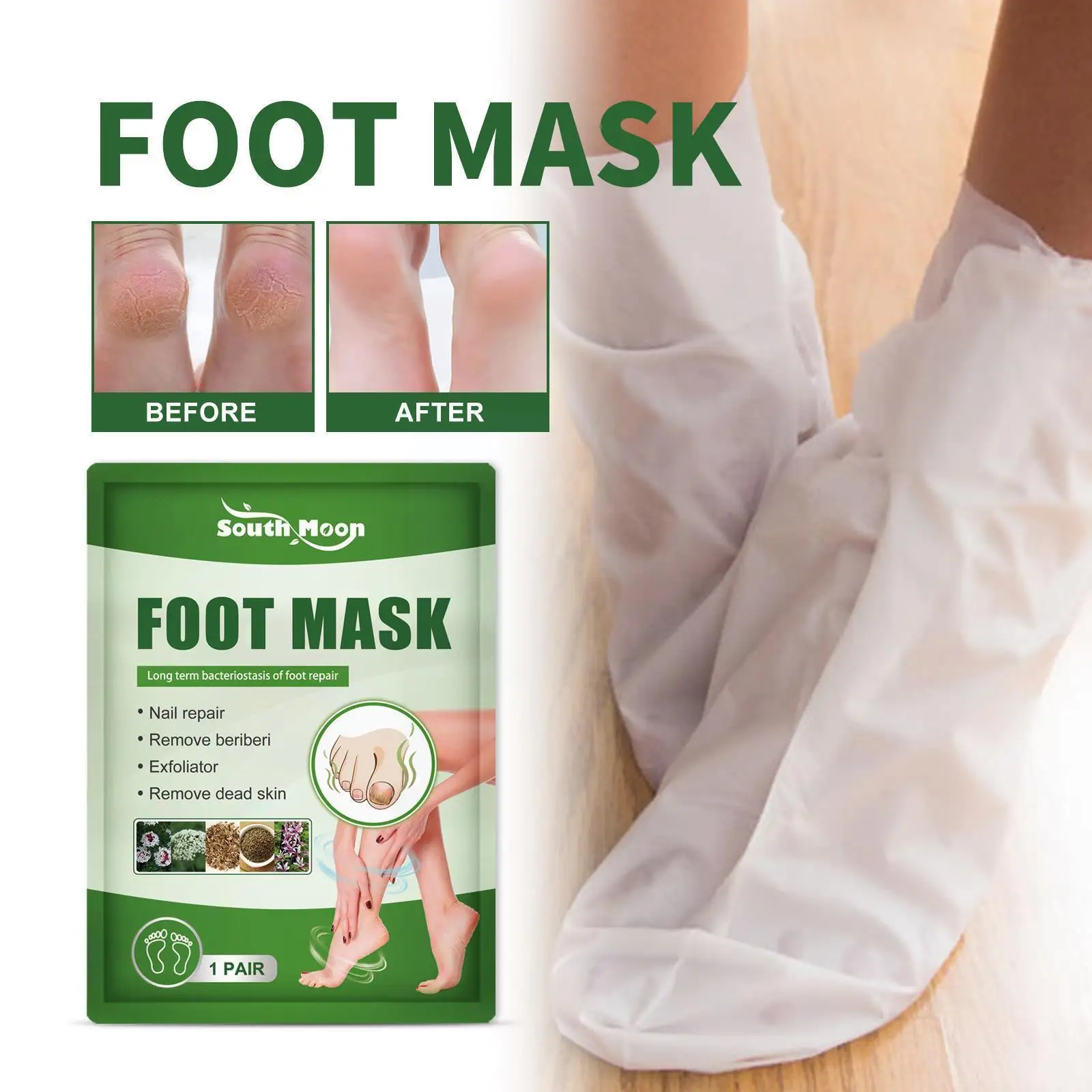 1 чифт крак пилинг маска крака ексфолираща маска крак спа чорапи скраб за премахване на мъртва кожа ексфолиране пети крак пилинг маска V0U9