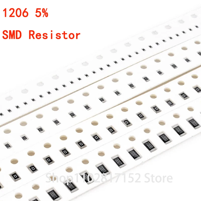 100PCS SMD резистор 1206 3216 5% 1/4W 0R-10M 0R ома ~ 10M ома резистор комплект асорти комплект проба комплект 0R 10R 100R 1K 2.24.7K 1M 10M