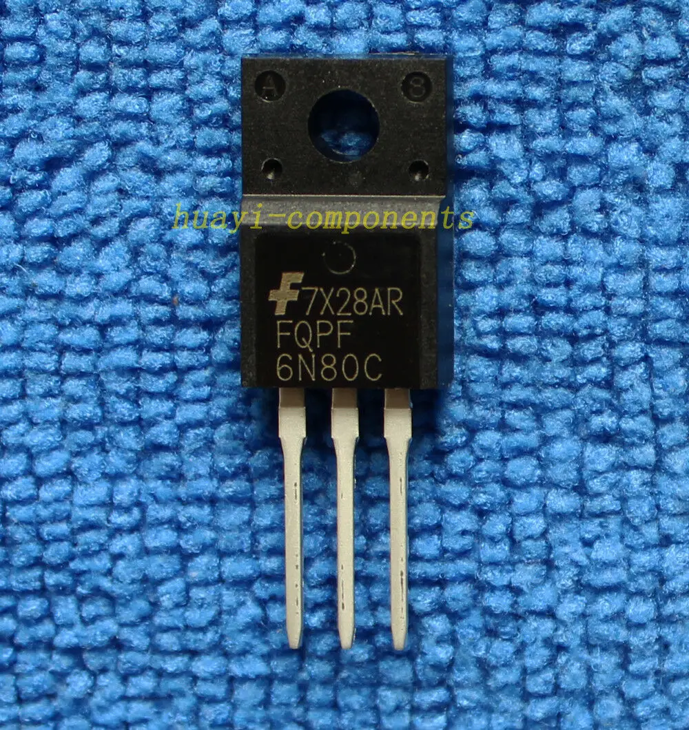 10pcs FQPF6N80C 6N80C 6N80 TO-220 MOS FET транзистор нов оригинален