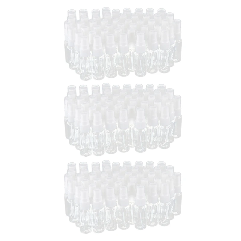 150X Празни прозрачни пластмасови бутилки за спрей с фина мъгла с кърпа за почистване от микрофибър, 20Ml контейнер за многократна употреба