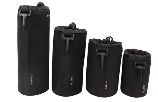 1set обектив случай чанта съдържа 4бр Matin неопрен водоустойчив мек фотоапарат обектив торбичка чанта случай размер S M L XL камера обектив чанта