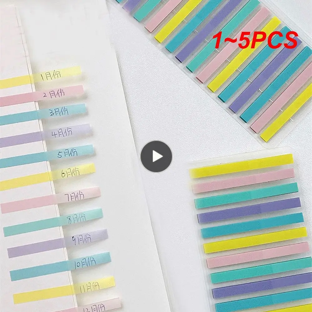 1~5PCS Цветни стикери Прозрачни флуоресцентни флагове Много тънка лента индекс стикер записваем цвят прозрачен пост