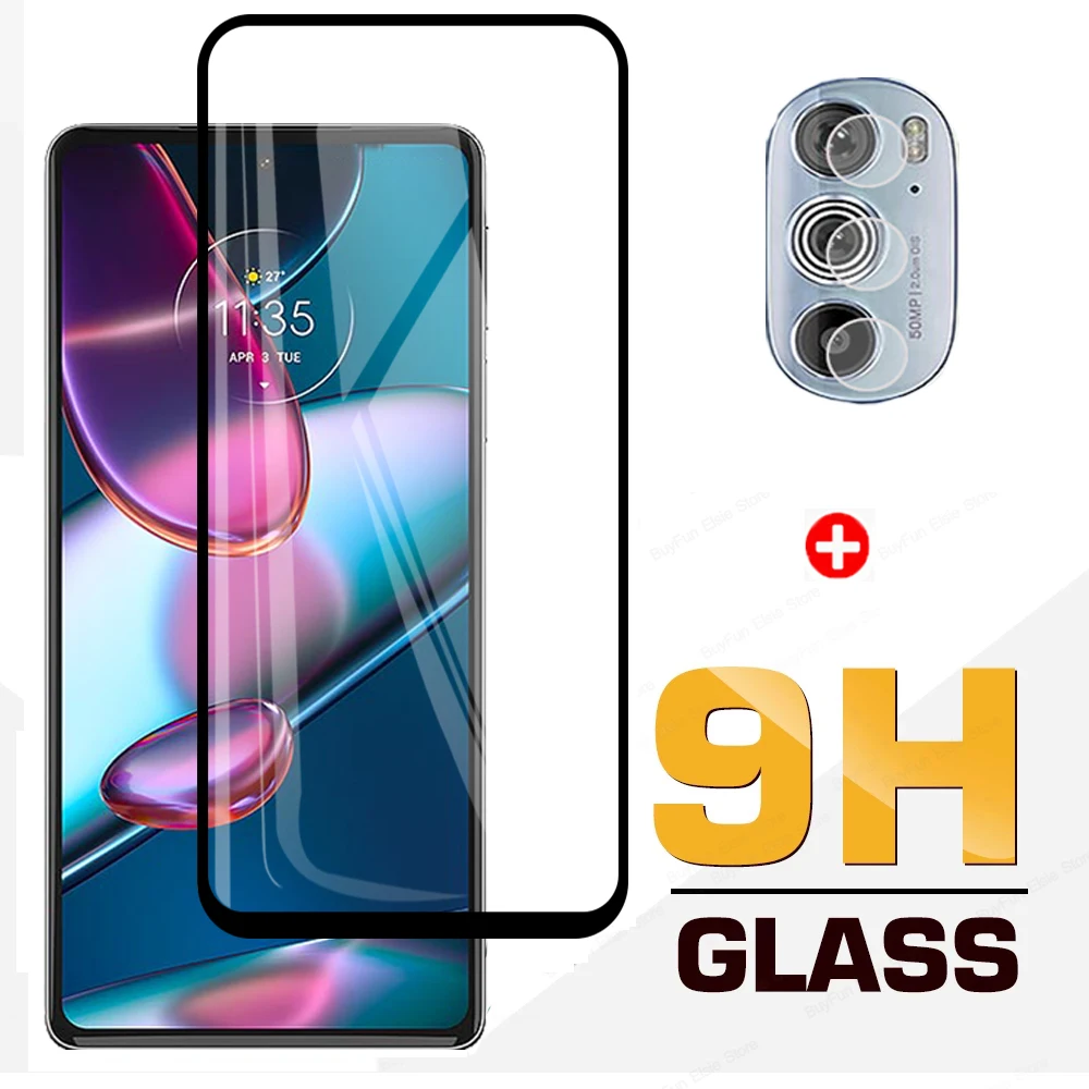 2 в 1 9H закалено стъкло за Motorola Edge 30 Pro защитен екран протектор за Moto rola Edge30 Pro 3Pro камера Len Glass