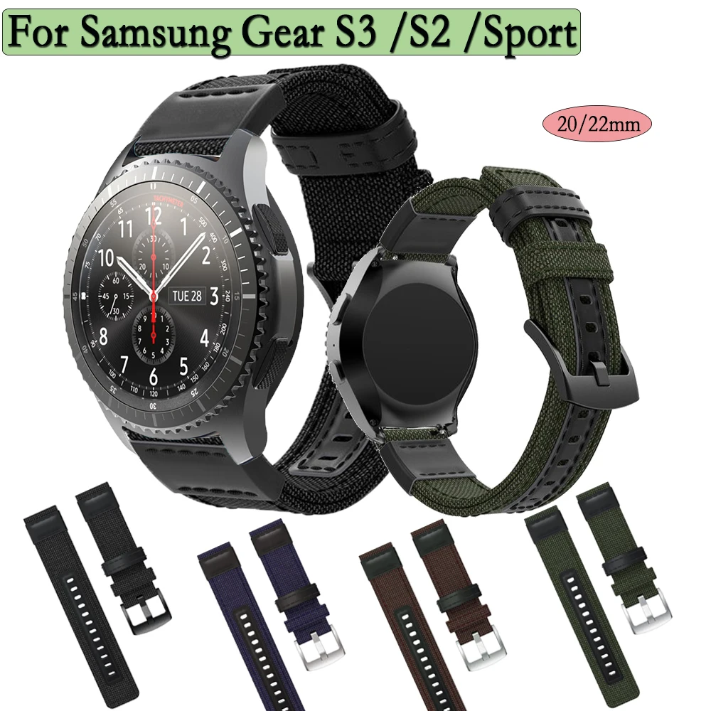 20/22mm Нова каишка за спортно платно за Samsung Gear S3 / S2 Classic Galaxy Active Watch 42mm Band Quick Release WatchBand Bracele