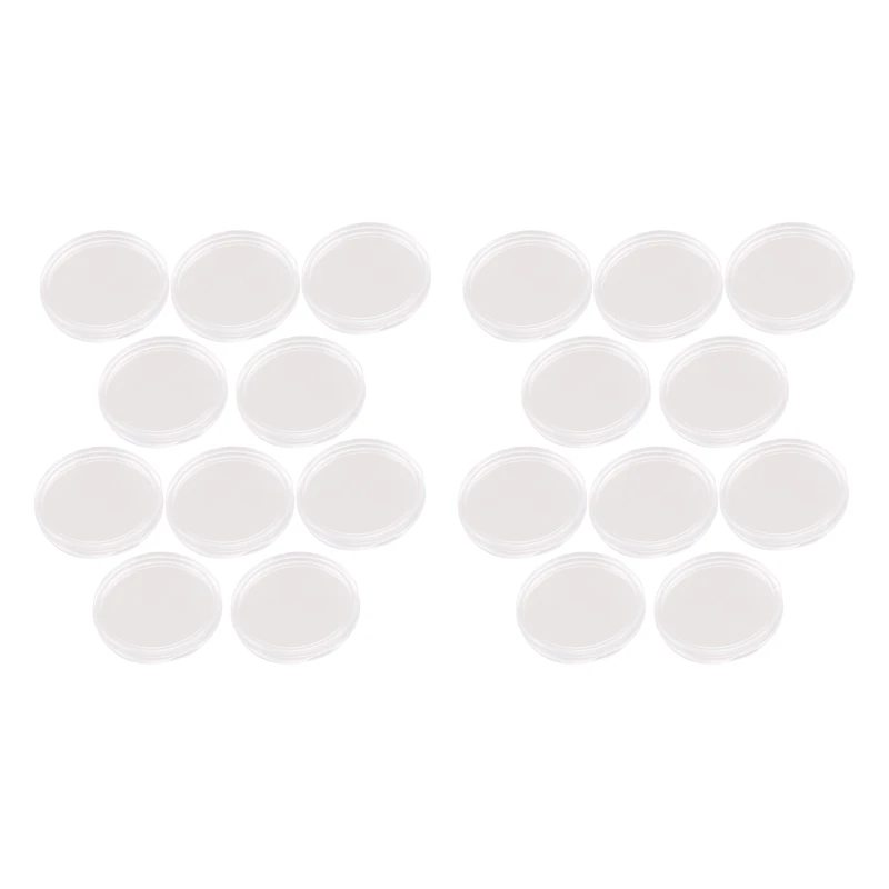 20 бр малки кръгли прозрачни пластмасови капсули за монети кутия 30Mm
