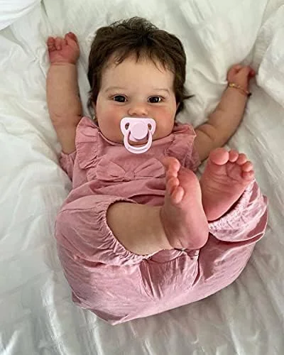 20 инча Мади 3D боядисана кожа Bebe преродена кукла от художници с вкоренена коса новородено бебе за продажба