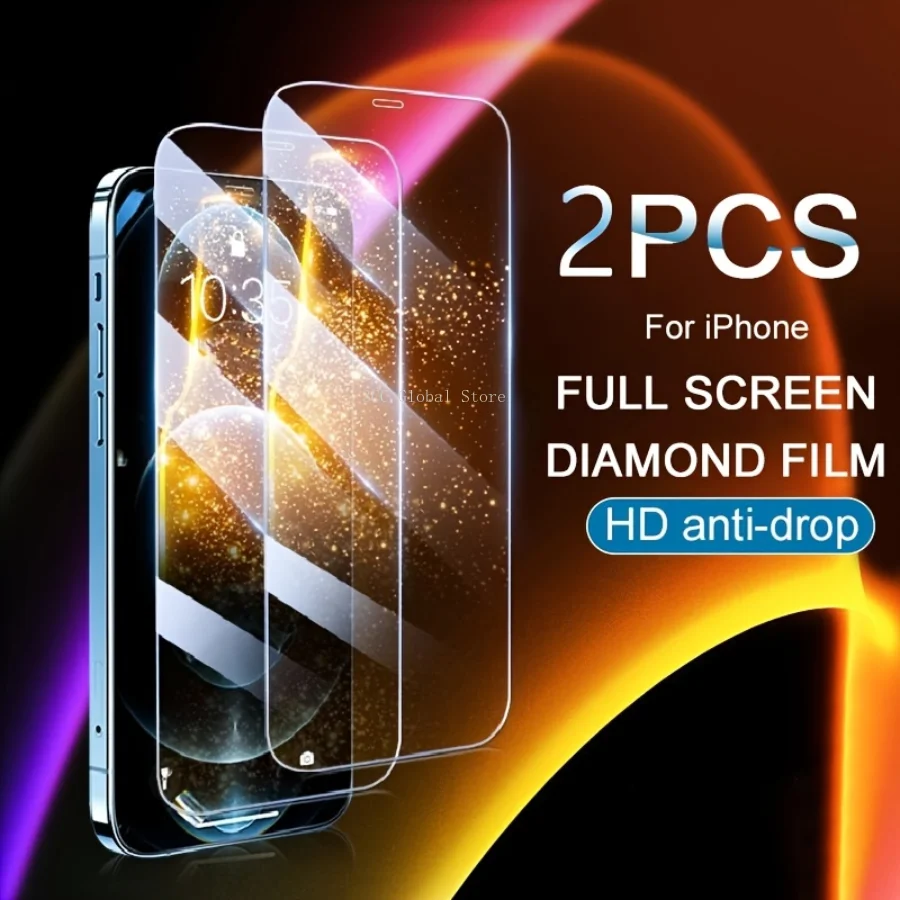 2pcs Full Cover екран протектор за IPhone 15 14 13 12 11 Pro Max закалено стъкло за IPhone 7 8Plus X XR XS Max