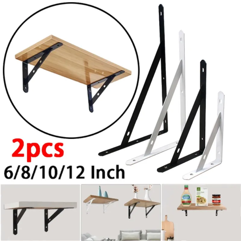 2pcs рафт скоба триъгълник сгъваем ъгъл скоба подкрепа маса рафт стена монтирани рафт титуляр мебели тежки рафтове скоби