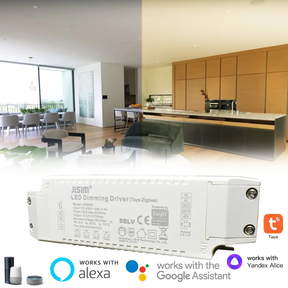 3.0 Zigbee драйвер LED за двуцветен 2700K / 6500K Cuurent избираем интелигентен трансформатор Bluetooth съвместим Alexa Yandex Алис