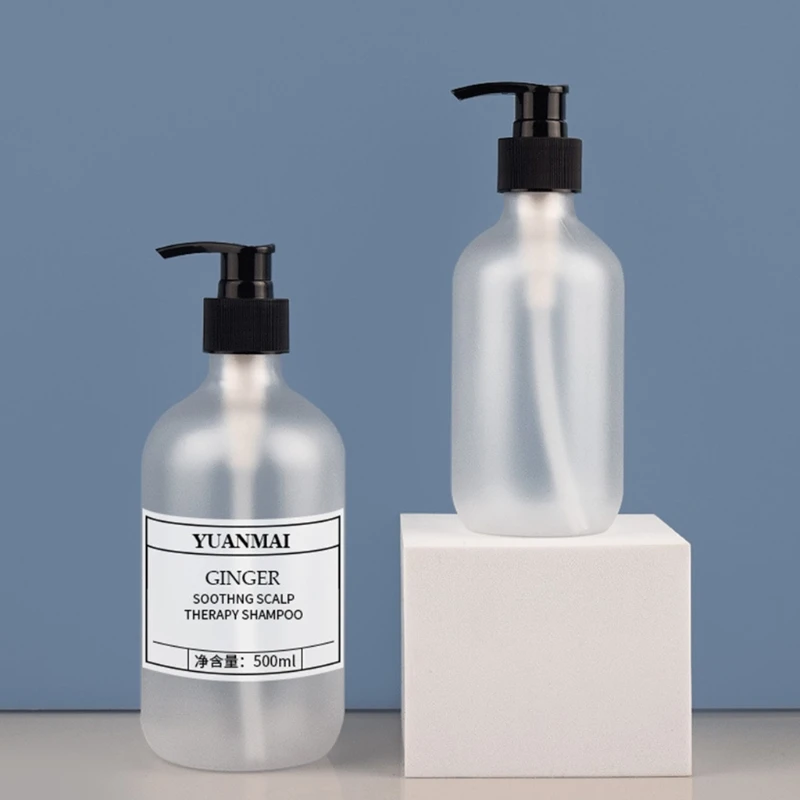 300ml/500ml пластмасова пресоваща лосионна бутилкаШампоан за баня душ гел бутилка за многократна употреба дозатор за сапун E1YF