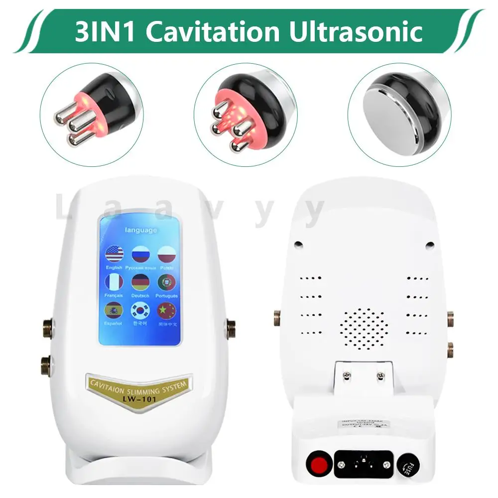 3IN1 кавитация ултразвукова машина за отслабване на тялото RF красота устройство за масажор за лице кожата стягане повдигане мазнини горелка машина 40K