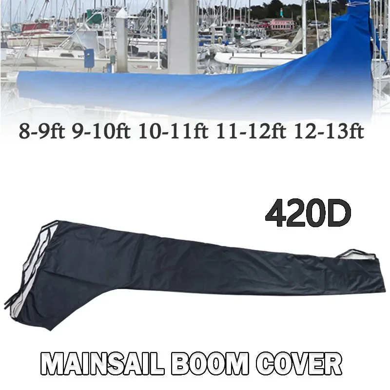 420D черно платно покритие Mainsail бум лодка покритие анти UV сенник бум платно покритие 8-9Ft 9-10Ft 10-11Ft 11-12Ft 12-13Ft водоустойчив
