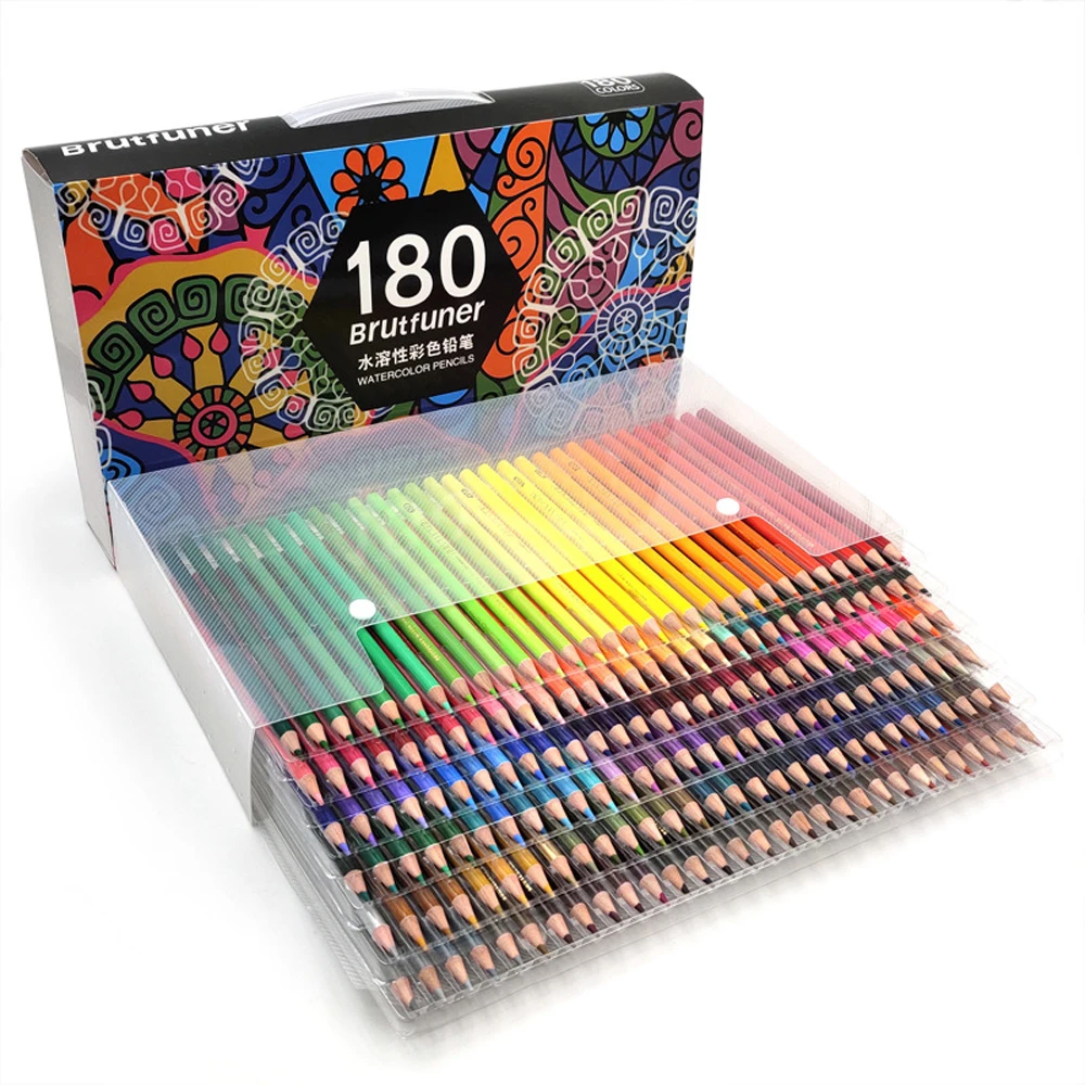 48/72/120/160 Професионален маслен цвят молив комплект акварел рисуване цветни моливи с чанта за съхранение цветни моливи