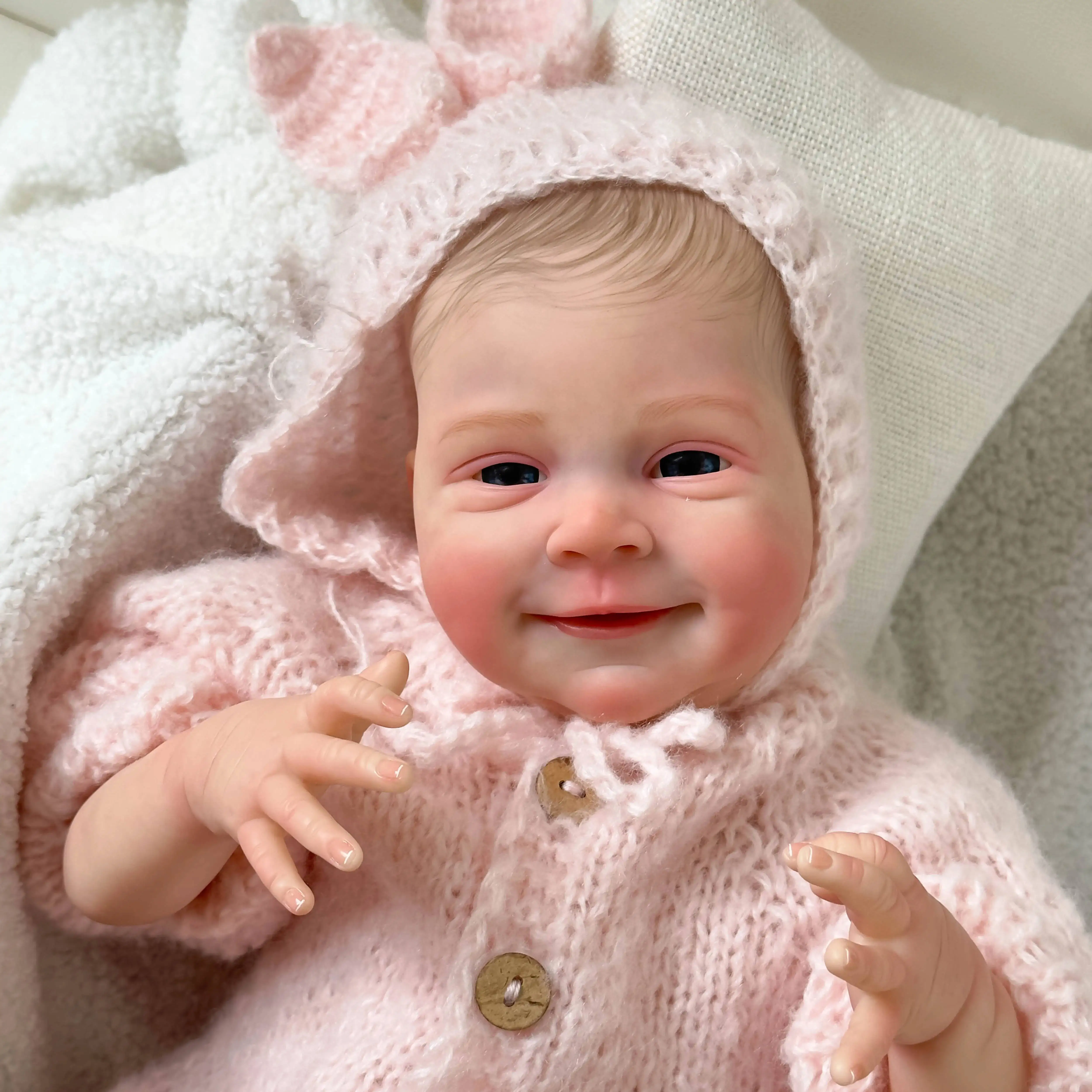 49cm Sebastia Reborn Baby Doll Вече боядисана Завършена Реално Жива Новородено Бебе Размер 3D Кожа Видими Вени Колекционерска Арт Кукла
