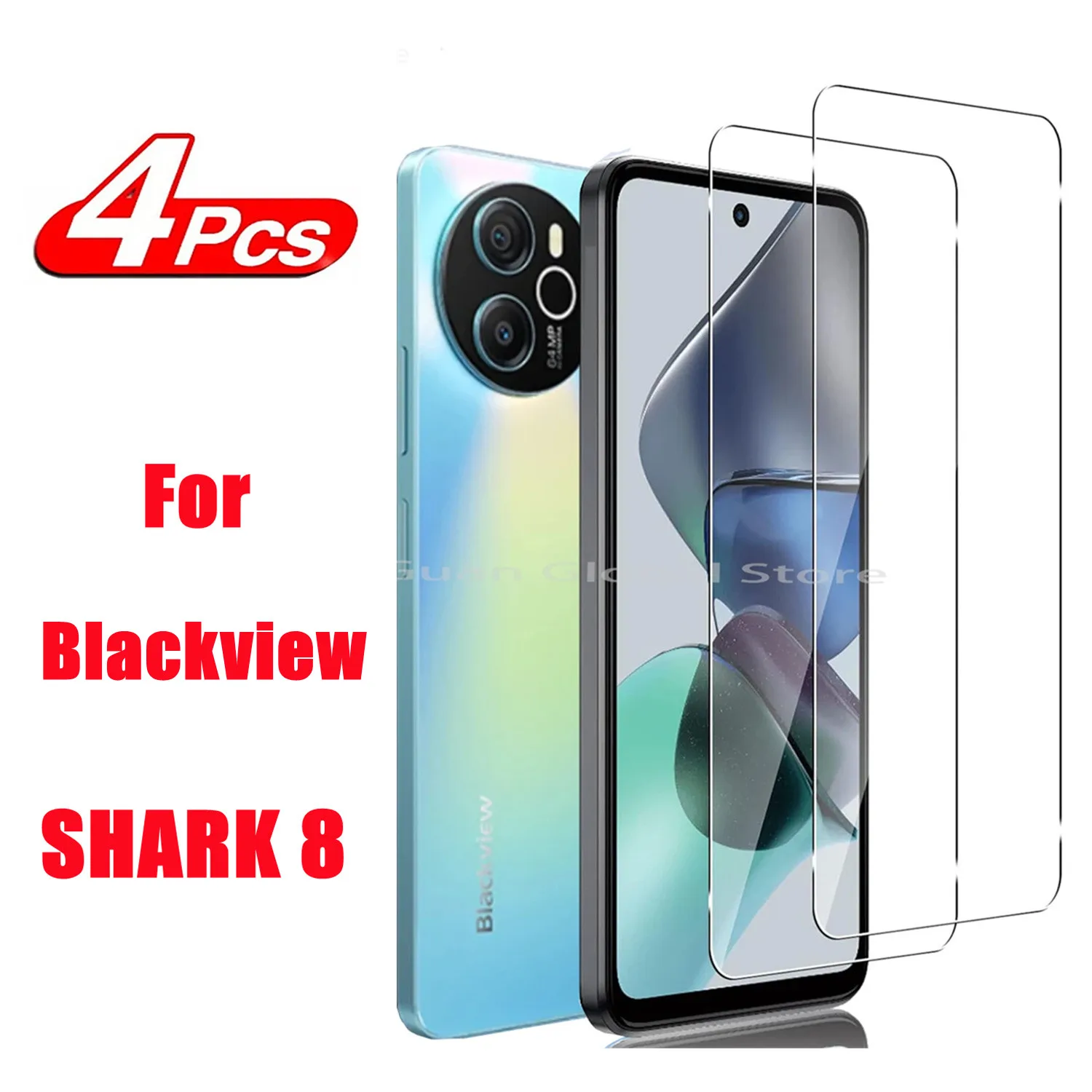 4Pcs закалено стъкло за Blackview Shark 8 защитно стъкло