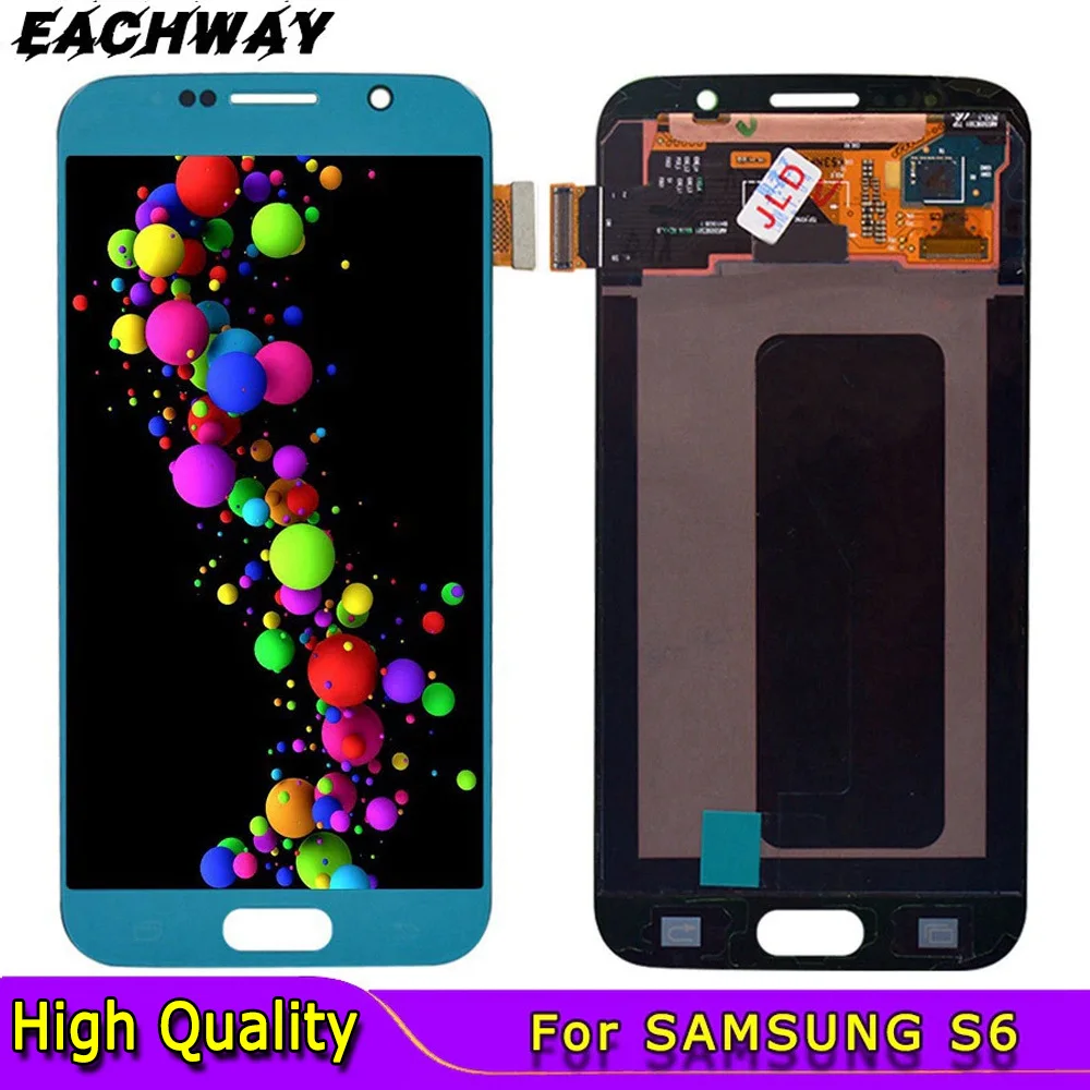 5.1'' AMOLED Burn Shadow AMOLED за Samsung Galaxy S6 G920 G920F LCD с рамков дисплей Ремонт на сензорен екран за Samsung S6 LCD