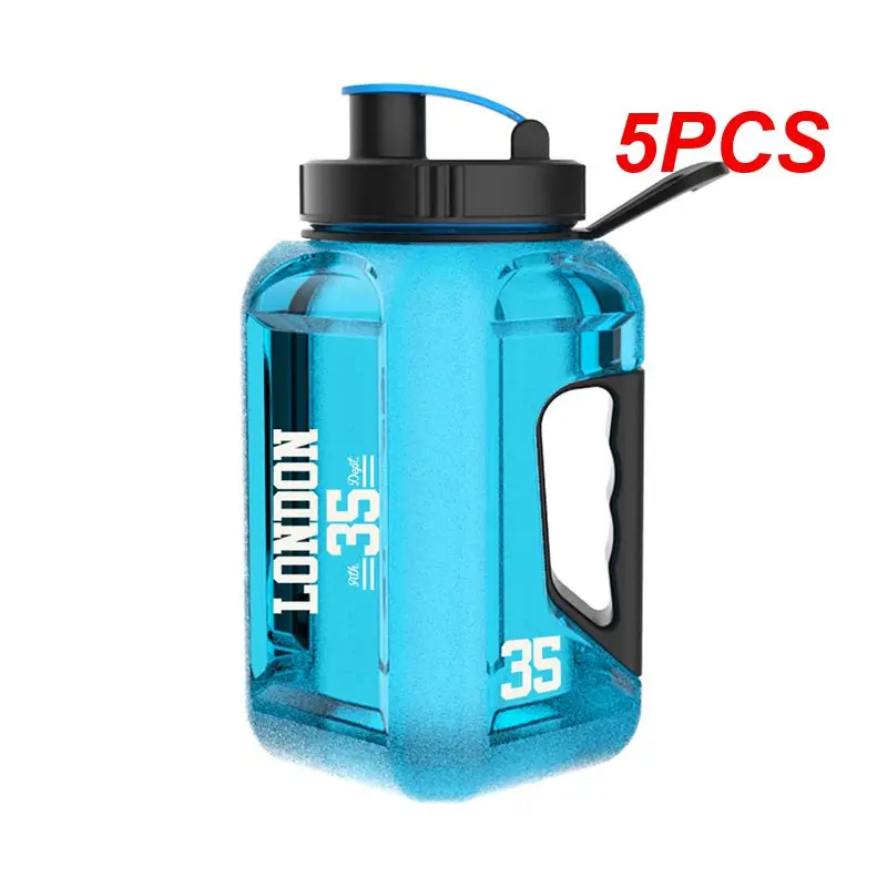 5PCS литри слама пластмасова бутилка за вода голяма преносима бутилка за пътуване спортна фитнес чаша висока стойност голяма мазнина чаша за възрастни универсална