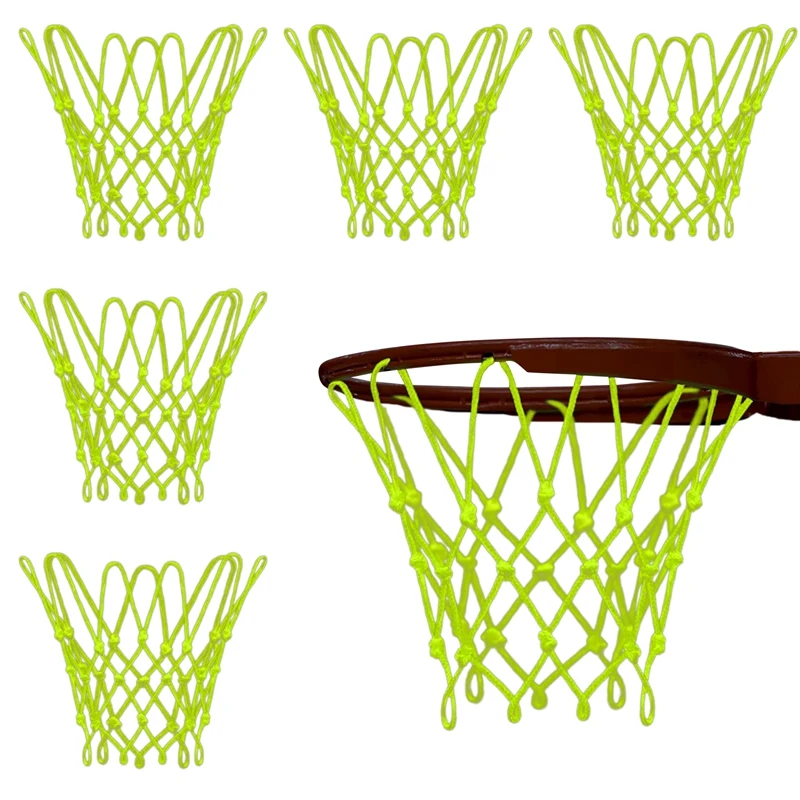 6 бр. Нощна светлина баскетболен обръч Net Sun Powered Luminous Sports Basketball Net Открит за деца 12 инча в диаметър