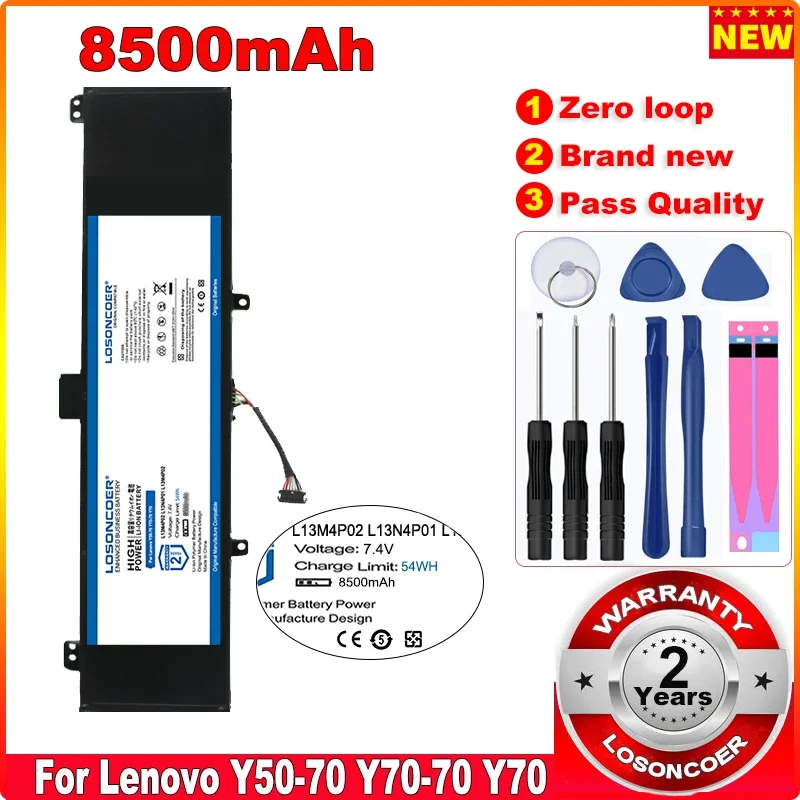 8500mAh L13M4P02 лаптоп батерия за Lenovo Y50-70 121500250 таблет L13N4P01 7.4V 54Wh