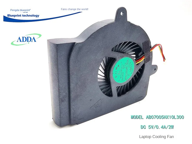 Adda Ab07005hx10l300 5v0.4a Максимален дебит на въздушния поток Турбинен вентилатор 9cm Вентилатор за охлаждане на лаптоп