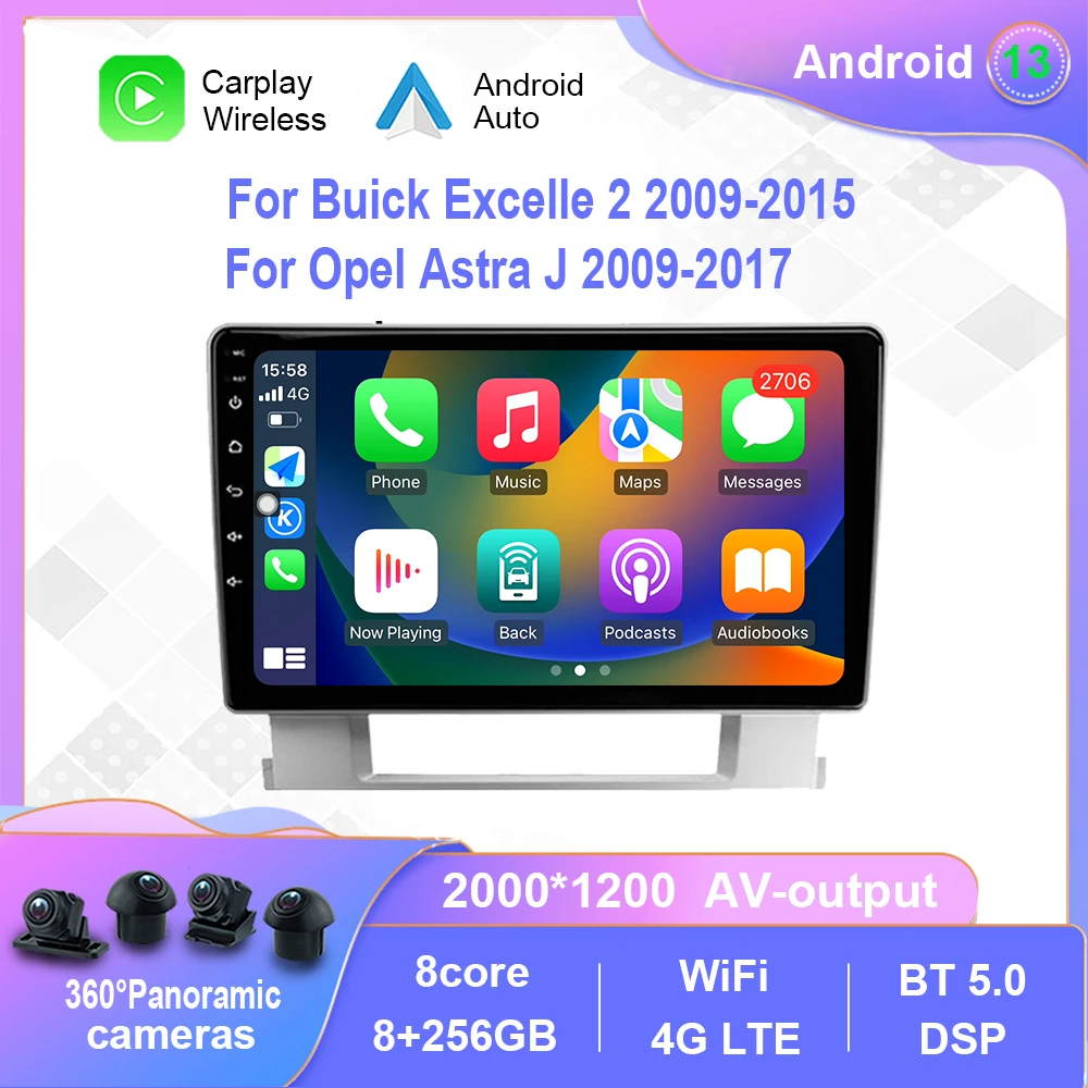 Android 12.0 За Buick Excelle 2 2009-2015 За Opel Astra J 2009-2017 Автомобилен радио мултимедиен видео плейър No 2din 2 din dvd