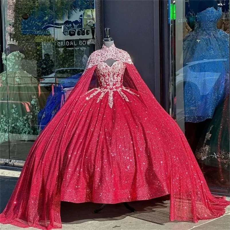 Ashely Alsa 2024 Принцеса Quinceanera рокли от рамото блясък топка мъниста сладък 16 рокля абитуриентски парти рокля Vestidos De 15 Años
