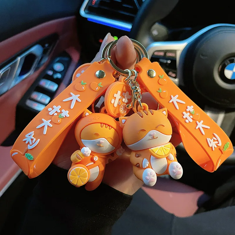 Cartoon Fortune Orange Cat ключодържател чанта висулка кола аксесоари