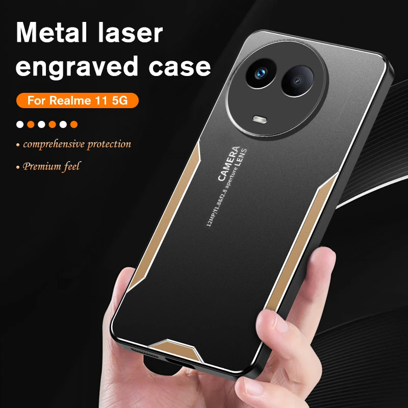 Case Метална задна плоча Телефон Cover за Realme11 Pro плюс relme GT Neo5 SE 5G Защита на камерата Удароустойчива броня за Realme 11 4G