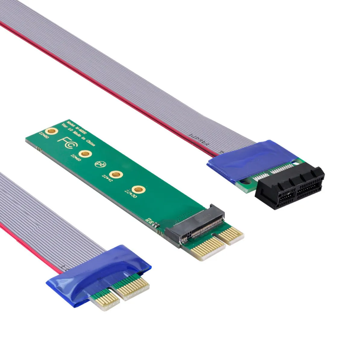 CY CYSM M-ключ NVME AHCI SSD към PCI-E 3.0 1x x1 вертикален адаптер с кабелно мъжко към женско разширение