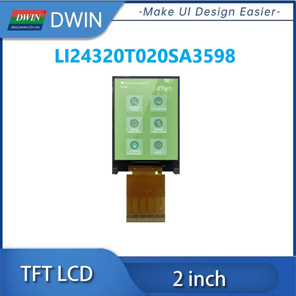 DWIN 2 инчов 350 ярък IPS TFT LCD модул RGB 18bit интерфейс капацитивен резистивен сензорен панел за ESP32 STM32 LI24320T020SA3598