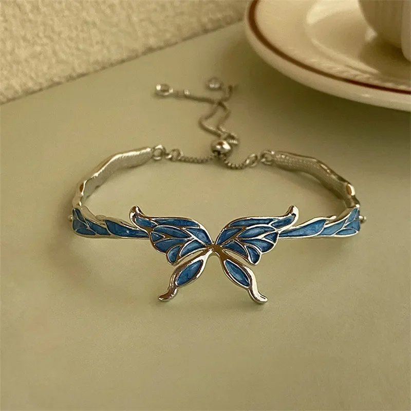 Fashion Dreamy Fantasy Blue Butterfly Bracelet Female Exquisite Bracelet 2023 Нов приказен темперамент Универсални подаръци за ръчни бижута