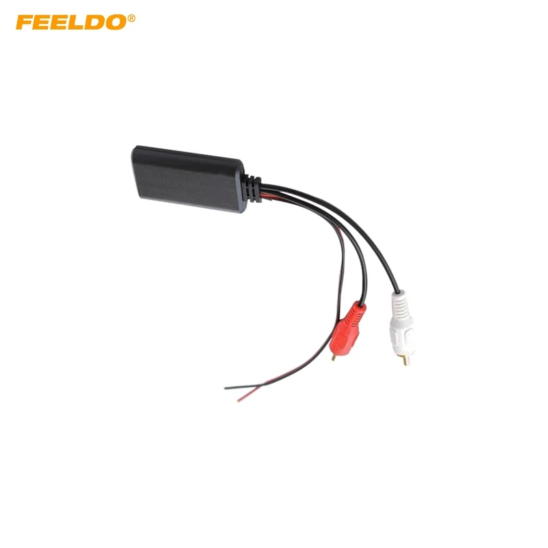 FEELDO Универсална автоматична безжична Bluetooth връзка AUX адаптер за стерео с 2 RCA AUX IN Music аудио вход безжичен кабел