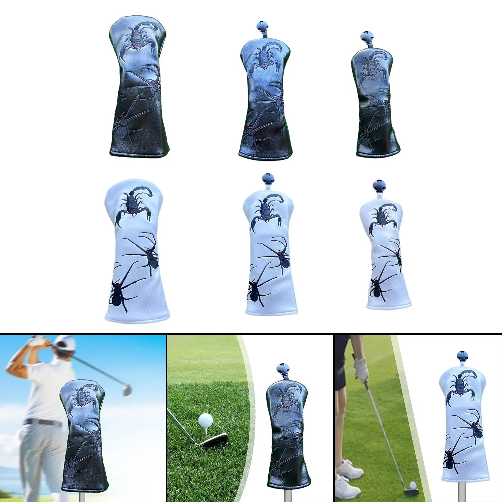 Golf Club Head Cover Scratchproof Protective Sleeve Fleece Lined Golfer Gift