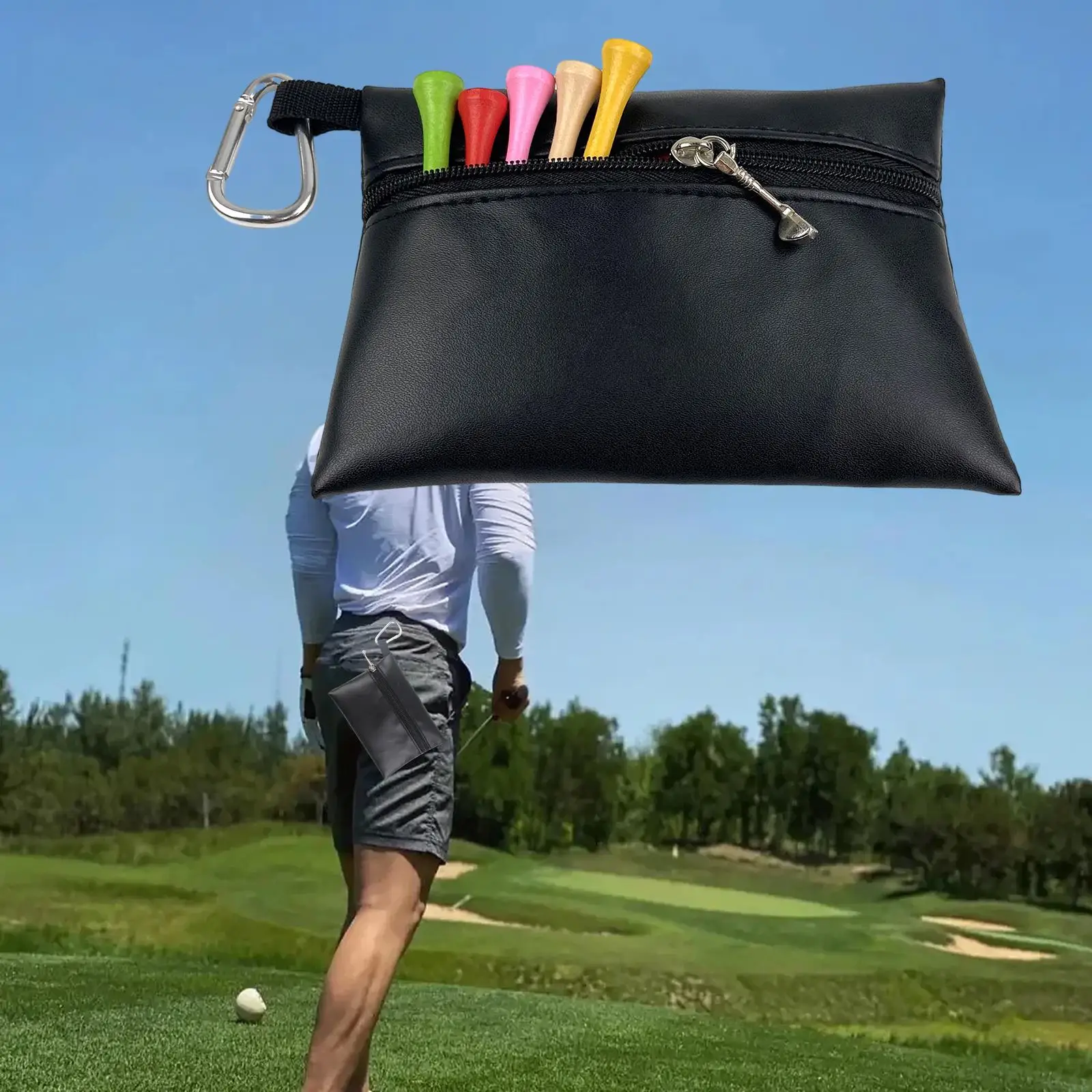 Golf Tee Holder торбичка за съхранение на Unisex преносим голф инструмент чанта с D кука чанта голф топка кръста чанта голф чай носене чанта