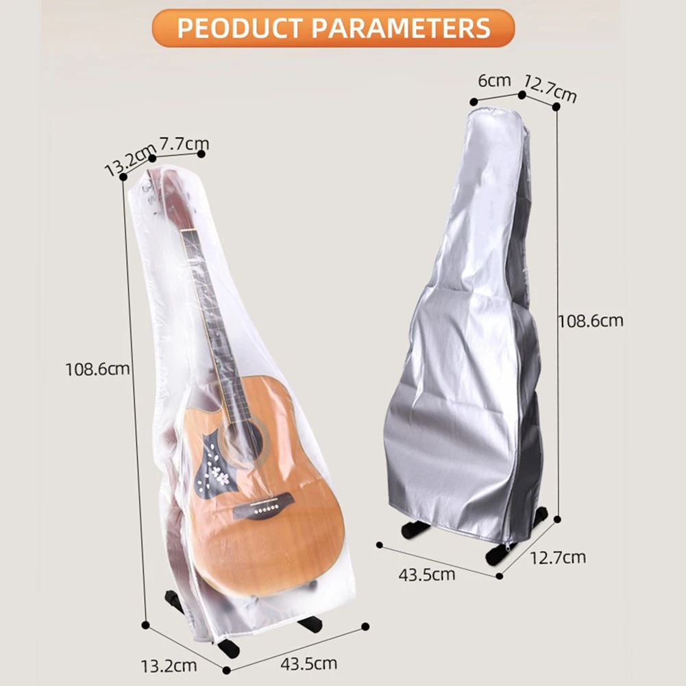 Guitar Protective Cover Bass Dust Proof Protective Waterproof Cover Bag For Acoustic Electric Classical Guitars 108.6x43.5cm