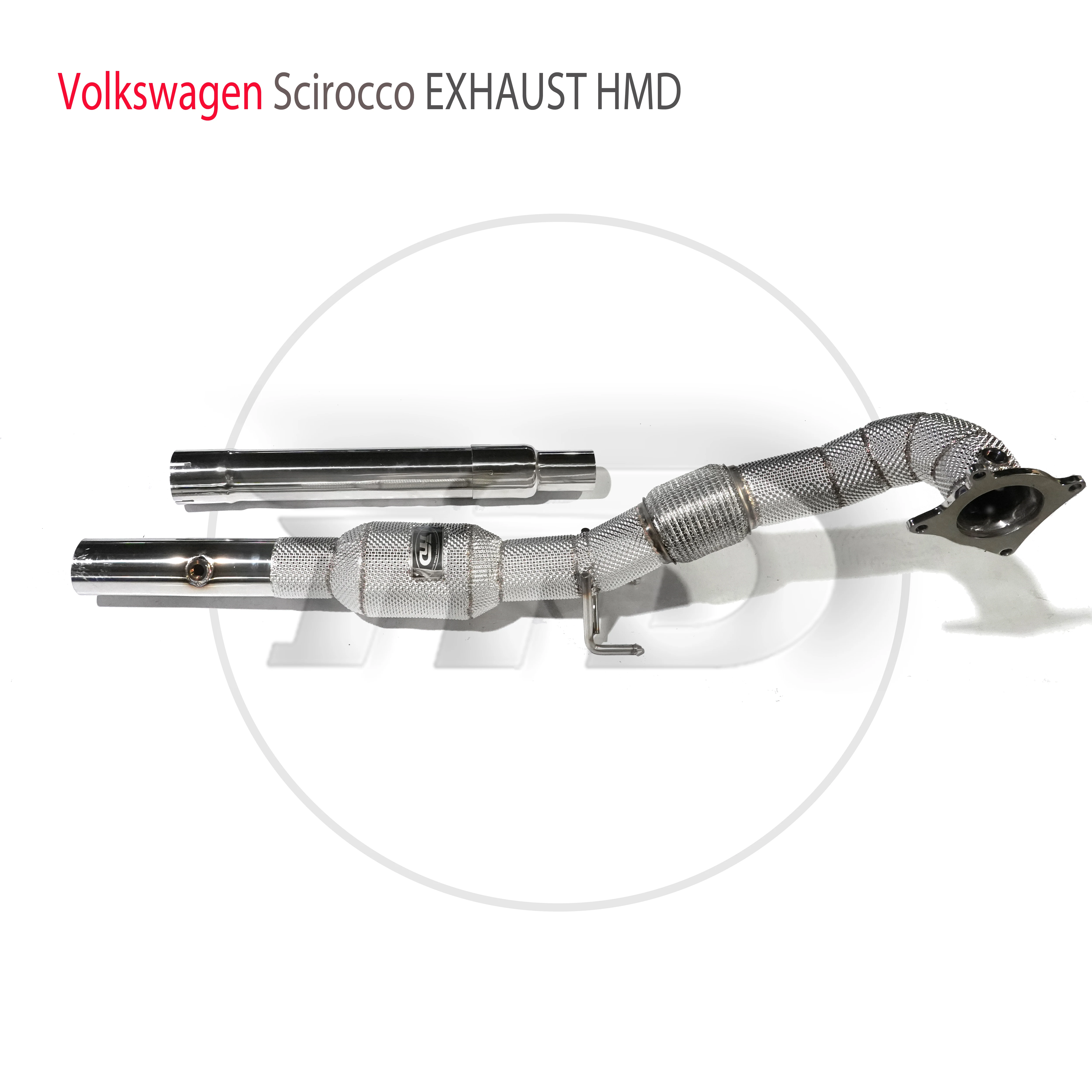 HMD изпускателна система от неръждаема стомана Водосточна тръба с висока производителност на потока за аксесоари за автомобили Volkswagen Scirocco с катализатор