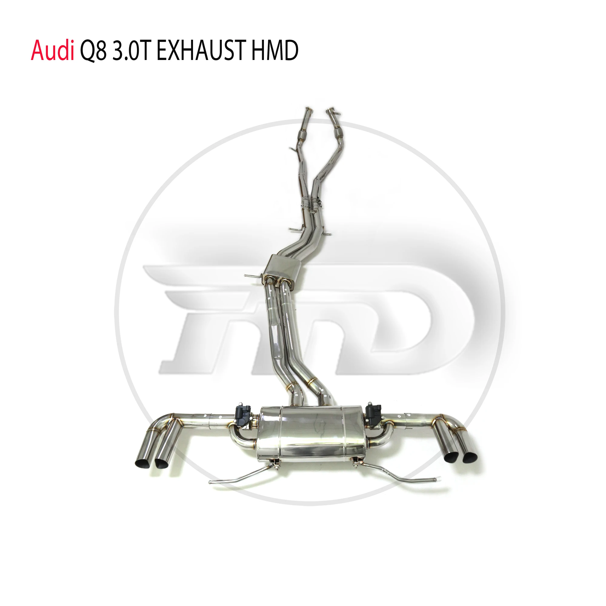 HMD Производителност на изпускателната система от неръждаема стомана Catback със средна тръба за Audi Q8 2019-2023 3.0T електронен клапан ауспух