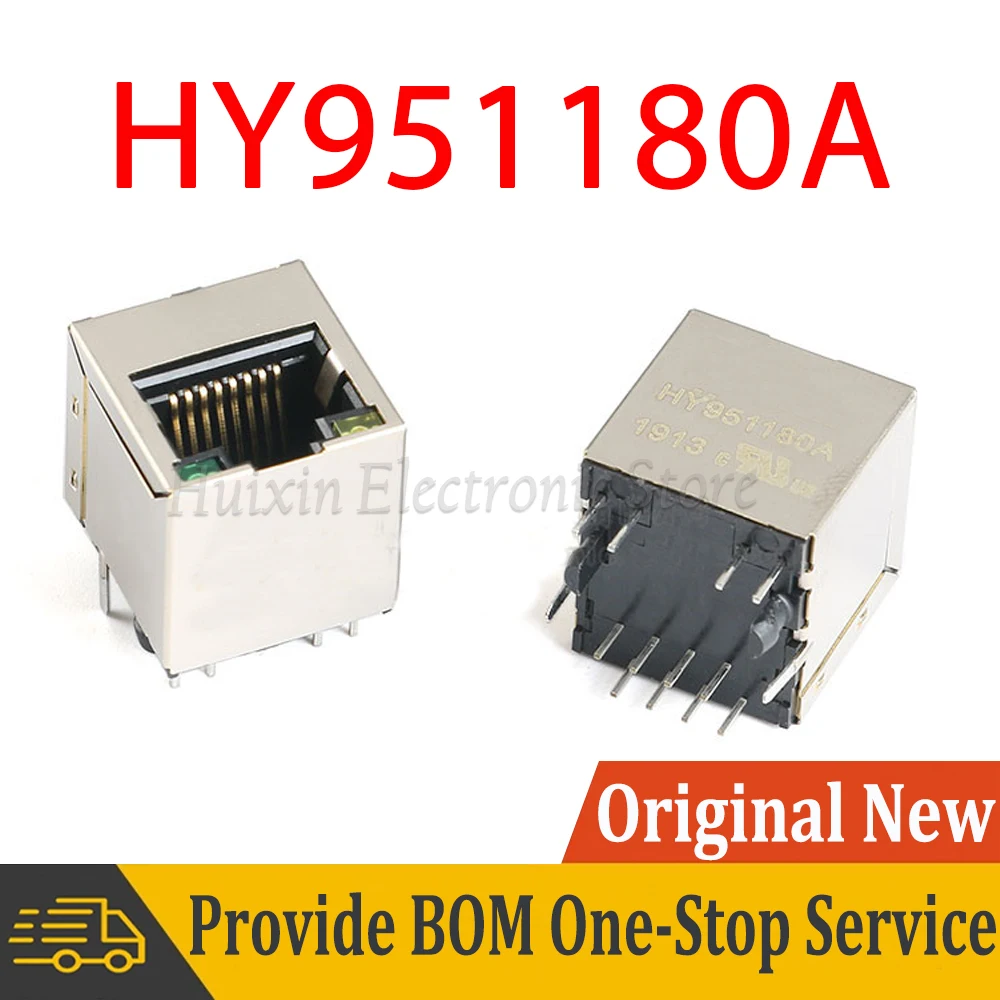 HY951180A HY951180 951180A Мрежов трансформатор RJ45 Еднопортов RJ45 конектор 100Base-T Нов и оригинален IC чипсет
