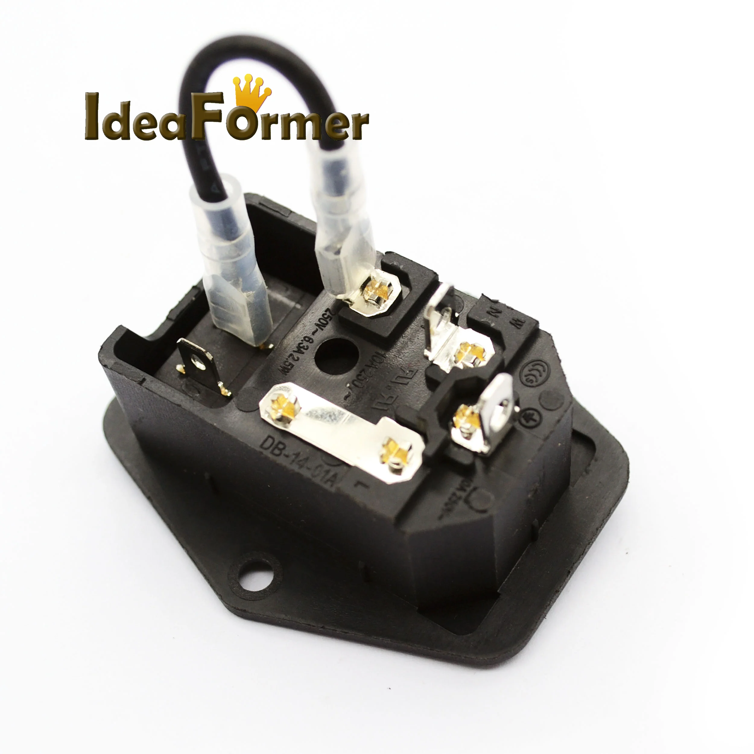 Idea Бивш 3D принтер 15A 250V захранващ превключвател 3 в 1 AC захранващ контакт с кобиличен превключвател + гнездо за предпазител + кабел за 3D принтер част