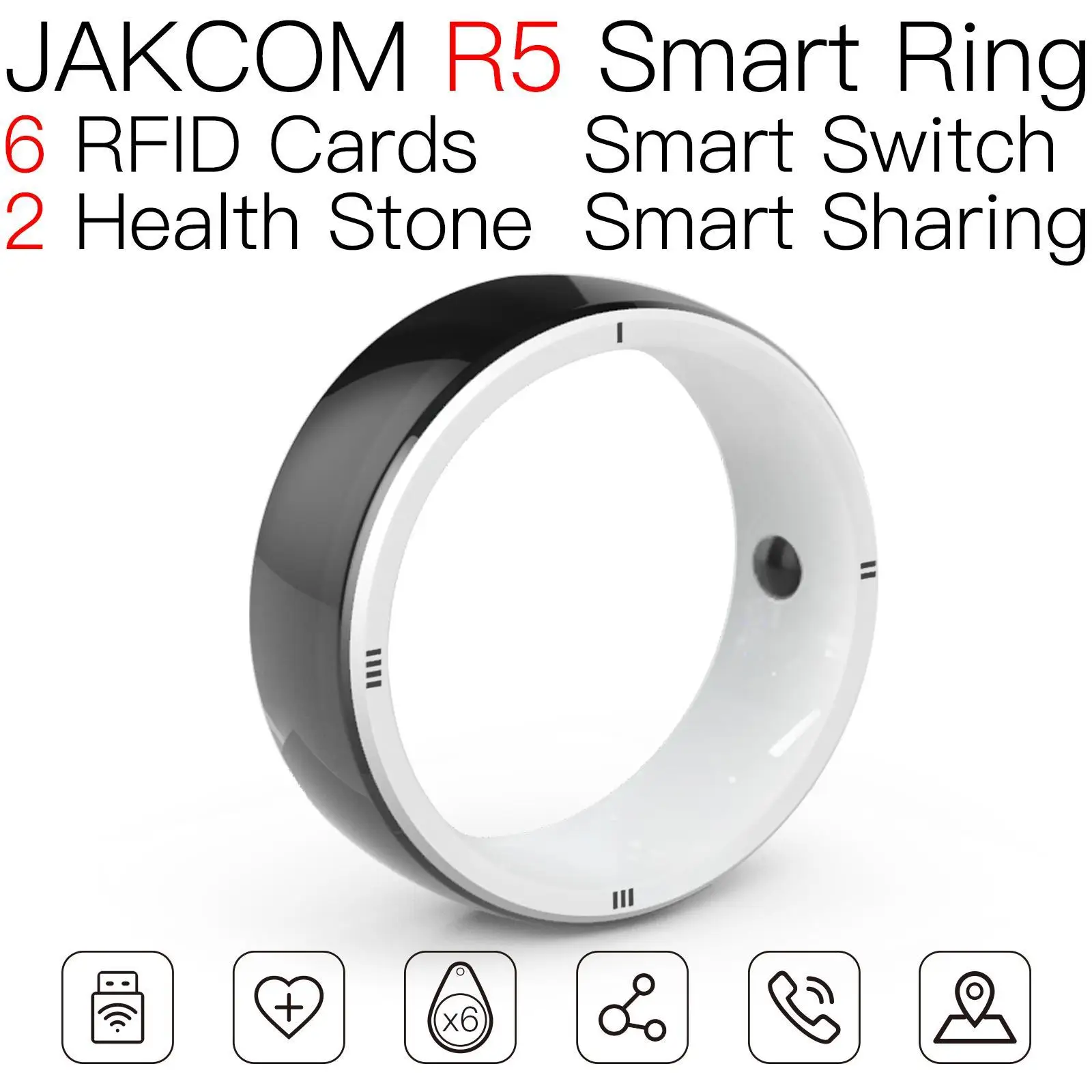 JAKCOM R5 Smart Ring Match към линеен задвижващ механизъм 12v водоустойчива uhf карта rf без батерия nfc tag smart chip rfid long range t5577