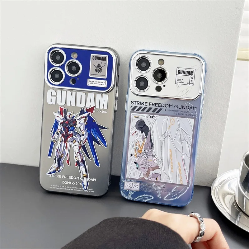 Japan G-Gundams робот телефон случай за iPhone 15 11 12 13 14 Pro Max луксозно покритие камера обектив удароустойчив силиконов капак Funda