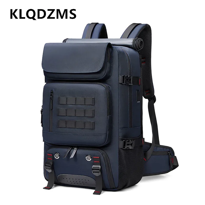 KLQDZMS многофункционална раница за мъже с голям капацитет за бизнес пътувания училищна чанта Oxford кърпа лаптоп чанта USB зареждане ученическа чанта