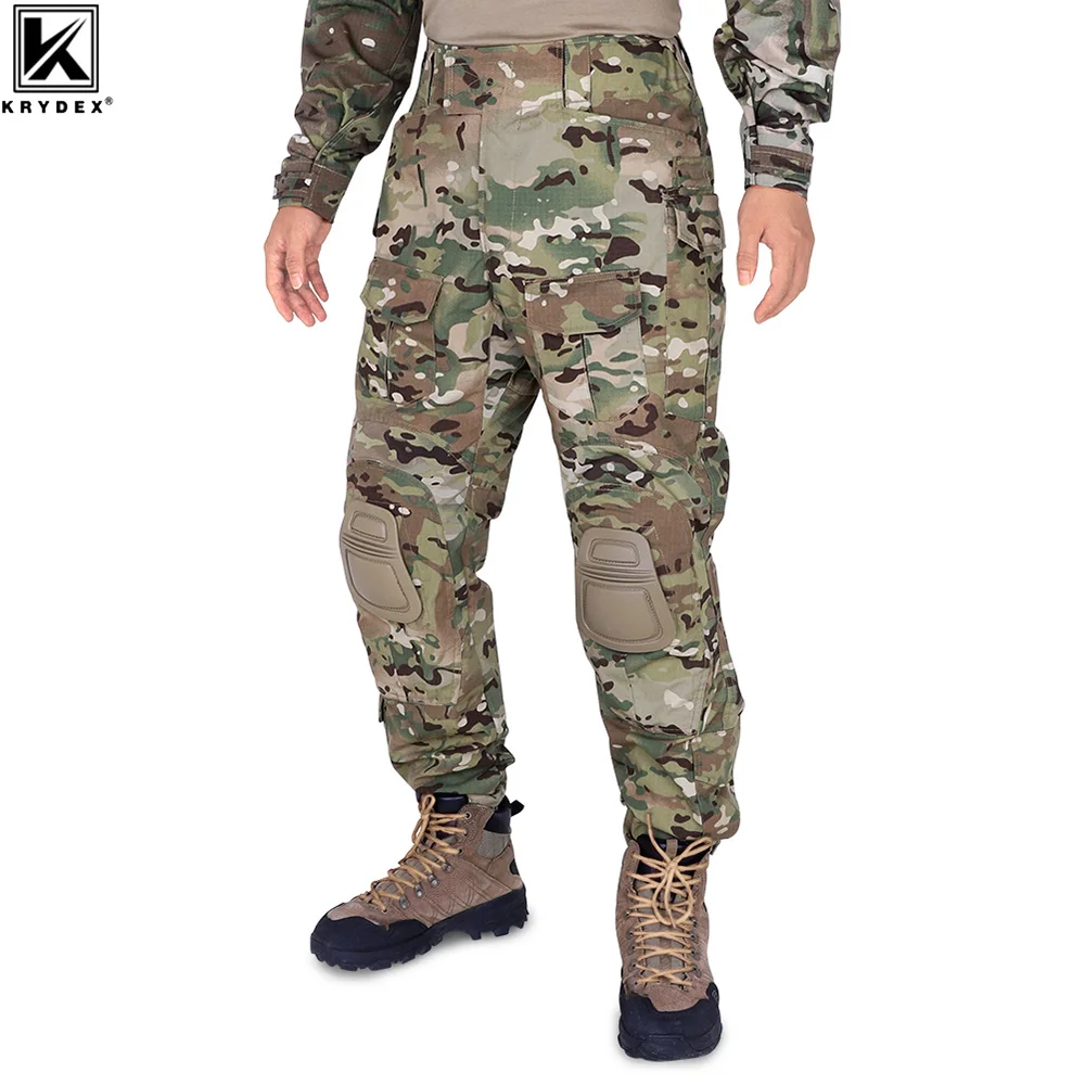 KRYDEX BDU G3 бойни панталони CP стил тактически лов Пейнтбол Gen3 Панталон с подложки за коляното Еърсофт камуфлаж Camo Multicam