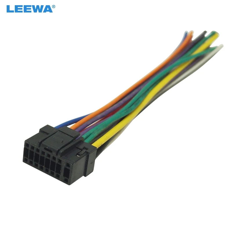 LEEWA 10PCS Универсален 16Pin Car Wire Harness адаптер конектор Включете в кола DVD CD радио стерео #CA5701
