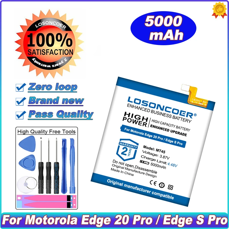 LOSONCOER 5000mAh MT45 батерия за Motorola Edge 20 Pro / Edge S Pro