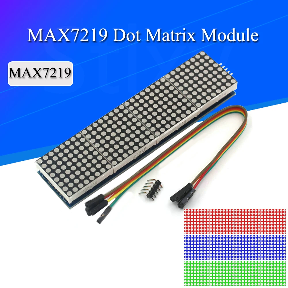Max7219 Точков матричен модул за управление Едночипов микрокомпютърен модул 4-в-1 дисплей Изпращане на 5P линия