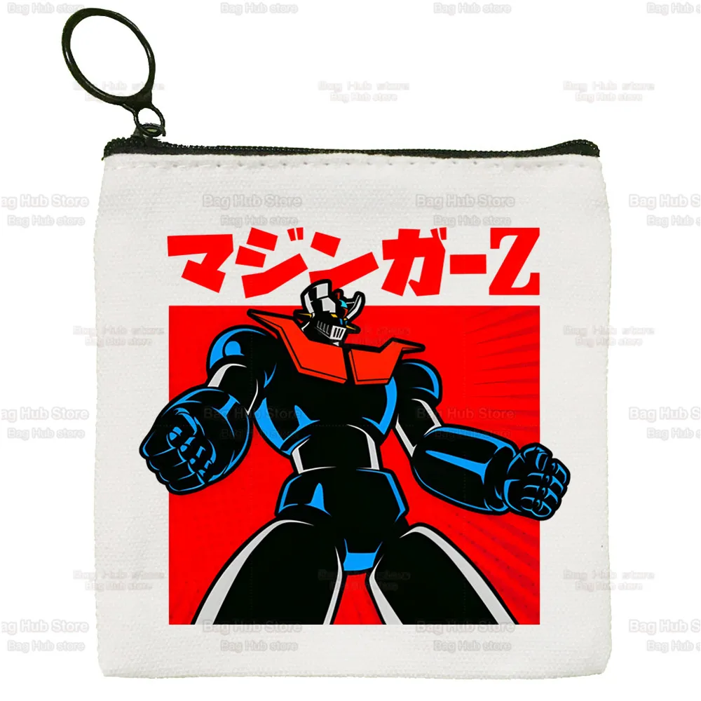 Mazinger Z аниме робот Harajuku малка квадратна монета чанта съхранение малка карта чанта ключ монета съединител цип ключ чанта