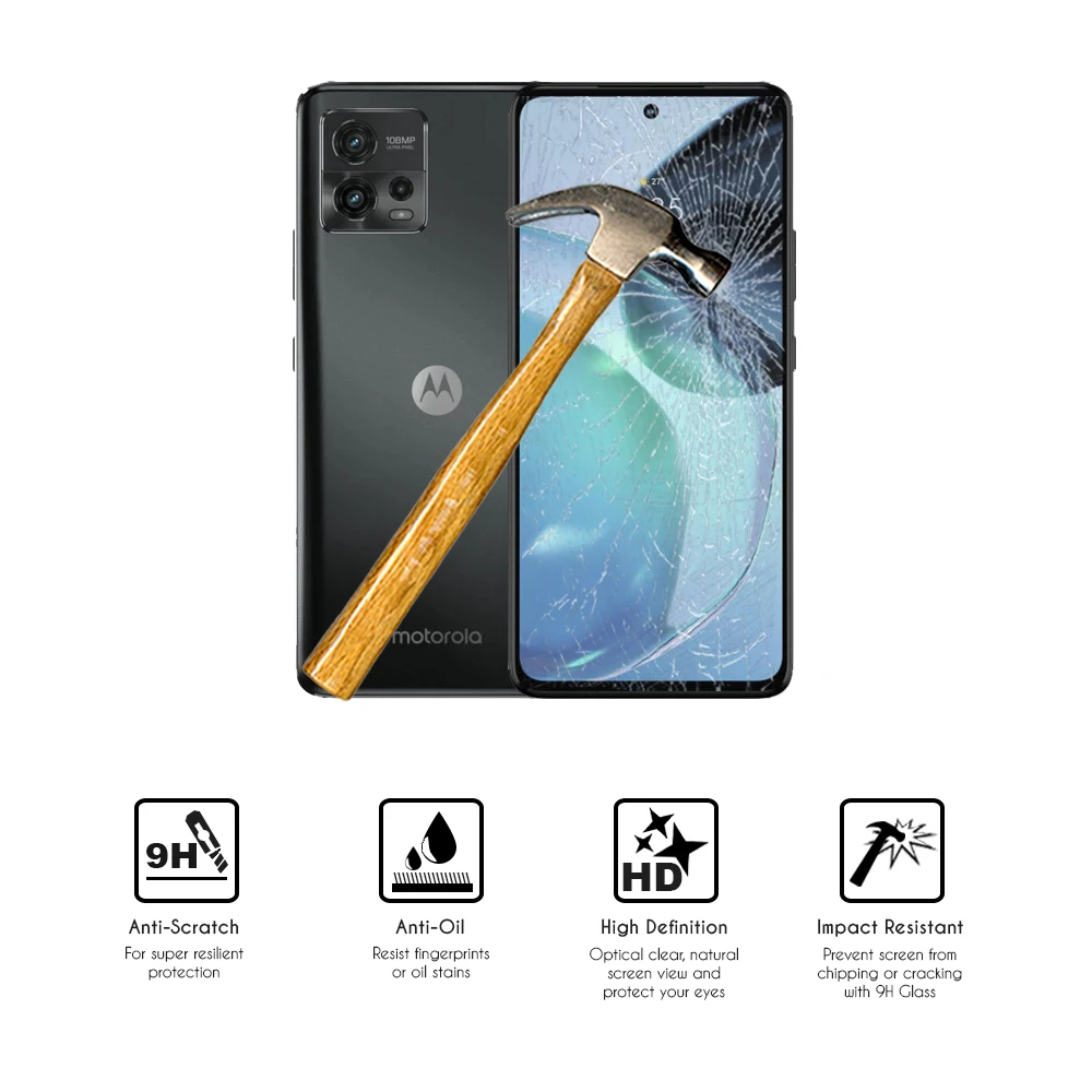 Motorola Moto G72 (4G) 6.6 закалено стъкло защитен филм екран защита труден 9H твърдост стъкло Протектор за смартфон
